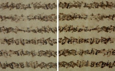 Schreibmaschinentext: durchgestrichen, überklebt - und wieder lesbar gemacht